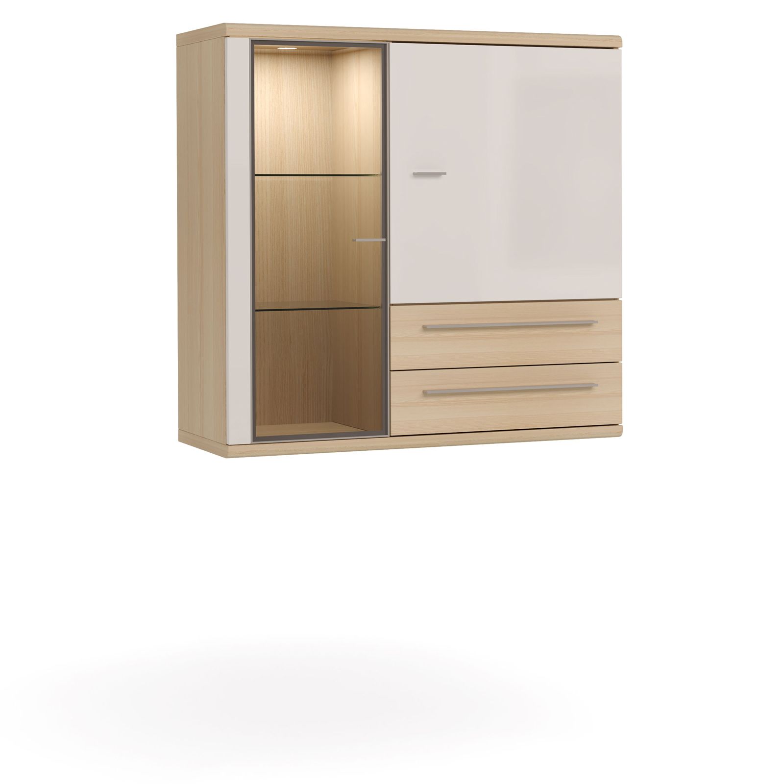 Шкаф Este настенный со светом coimbra/глянец белый ST512.2