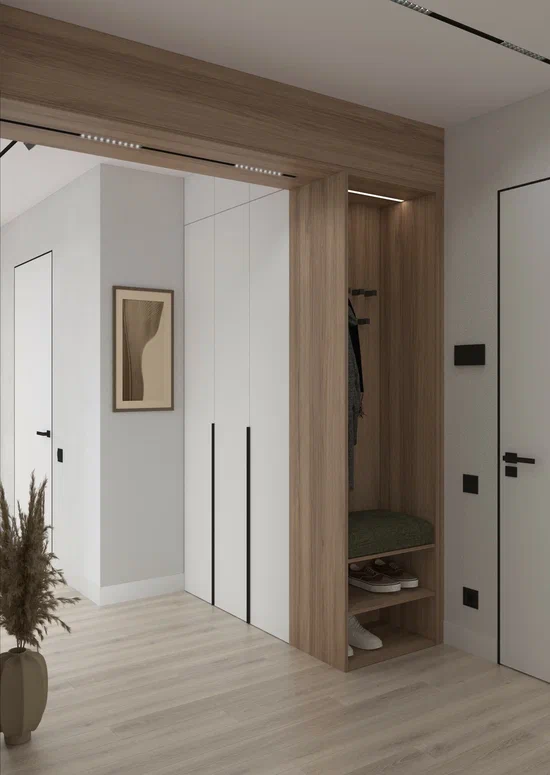 Дизайн-проект прихожей с зеркалом