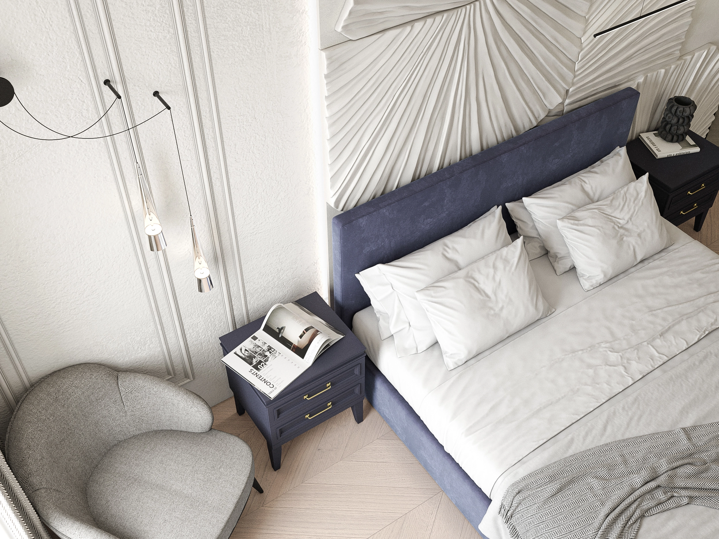 Дизайн-проект спальни со встроенной мебелью