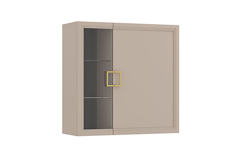 Шкаф Дольче ДЛ-424.07 настенный, Кашемир серый+Трюфель коричневый