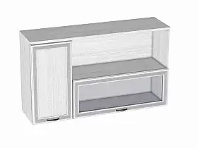 Антресоль Карина Снежный Ясень стекло 1260x742x352 Антресоль Карина Снежный Ясень стекло 1260x742x352