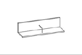 Полка Карина угловая 1260x270 Серый кашемир Полка Карина угловая 1260x270 Серый кашемир