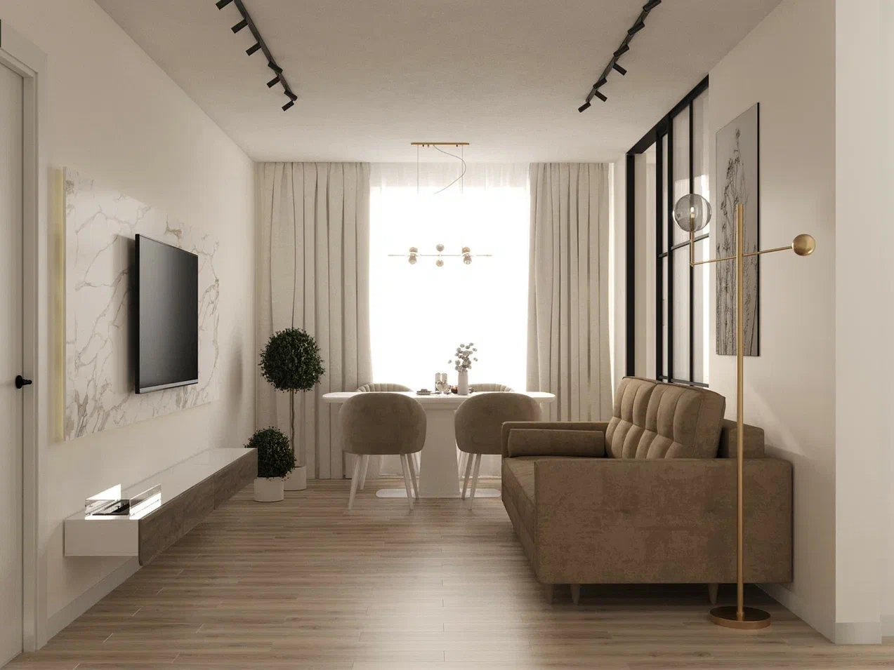 Дизайн-проект нестандартной гостинной