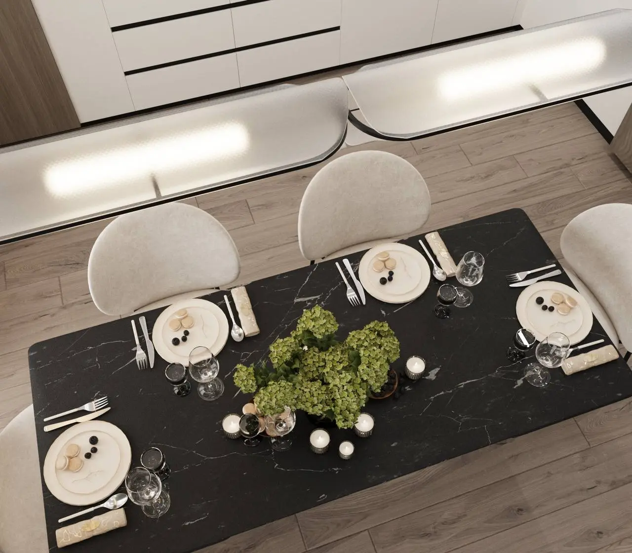 Дизайн-проект большой кухни-гостиной