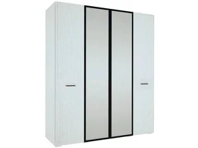 Шкаф для одежды 4дв. с зерк. Хилтон ХТ-183.03 , Д1, Белый премиум Шкаф для одежды 4дв. с зерк. Хилтон ХТ-183.03 , Д1, Белый премиум