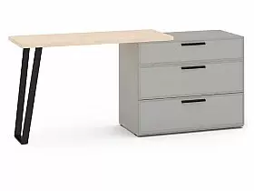 Комод Rimini серый/туя 3ящ. дл.888 со столом E1C Комод Rimini серый/туя 3ящ. дл.888 со столом E1C