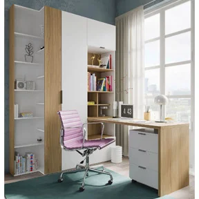 Стол SOHO белая письменный левый со стеллажом G7E Стол SOHO белая письменный левый со стеллажом G7E