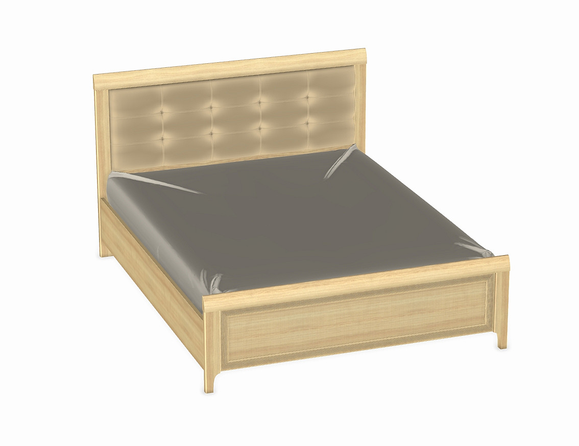 Кровать Карина 160*200 с мягким изголовьем Ясень Асахи