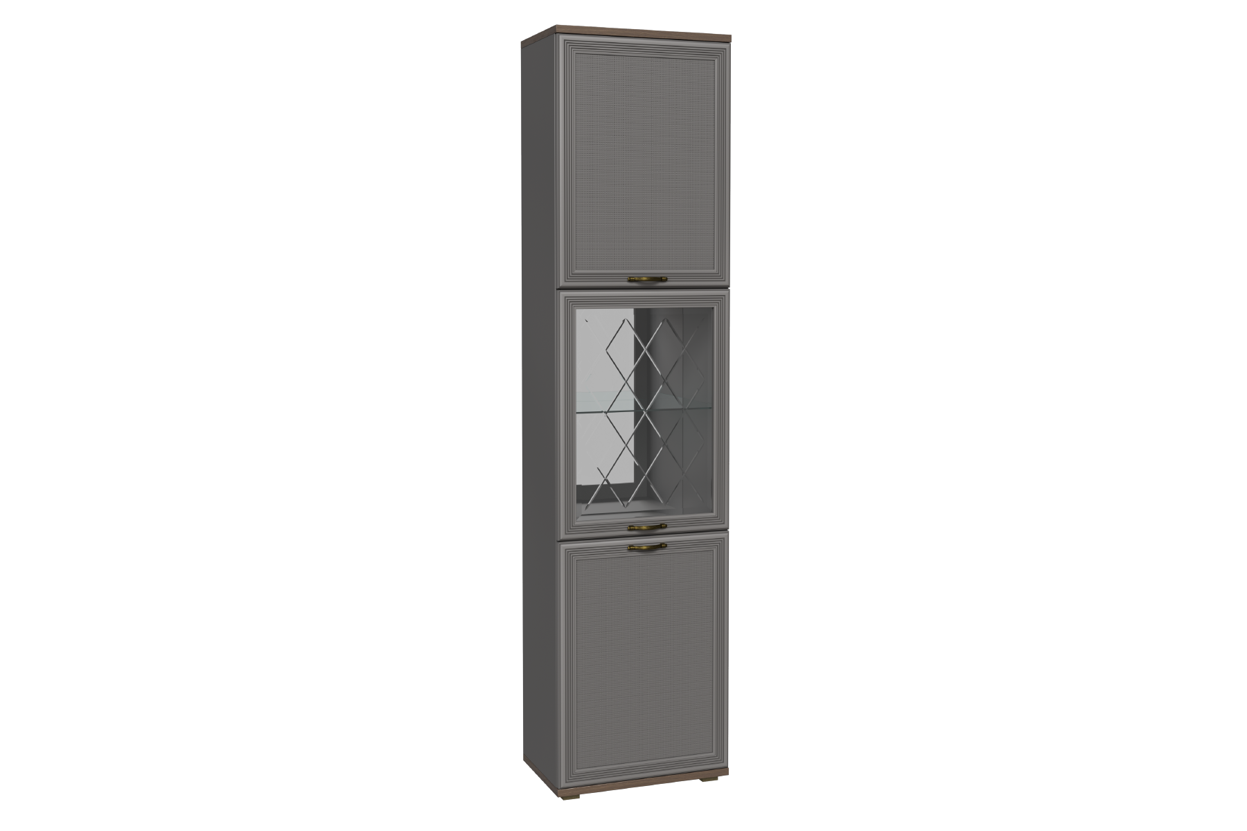 Шкаф Карина 283x2224 Гикори Джексон темный - Серый Оникс