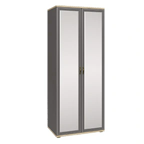 Шкаф Карина для одежды и белья 2 дв. с зеркалом Снежный Ясень - Серый Оникс Шкаф Карина для одежды и белья 2 дв. с зеркалом Снежный Ясень - Серый Оникс