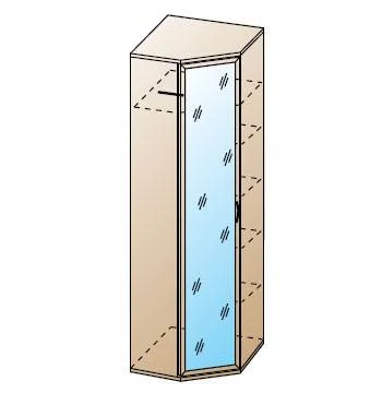 Шкаф Карина для одежды и белья угловой с зекралом Гикори Джексон светлый Шкаф Карина для одежды и белья угловой с зекралом Гикори Джексон светлый