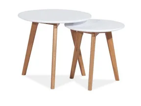 Комплект журнальных столов SIGNAL MILAN S2 (Белый/Дуб) Комплект журнальных столов SIGNAL MILAN S2 (Белый/Дуб)