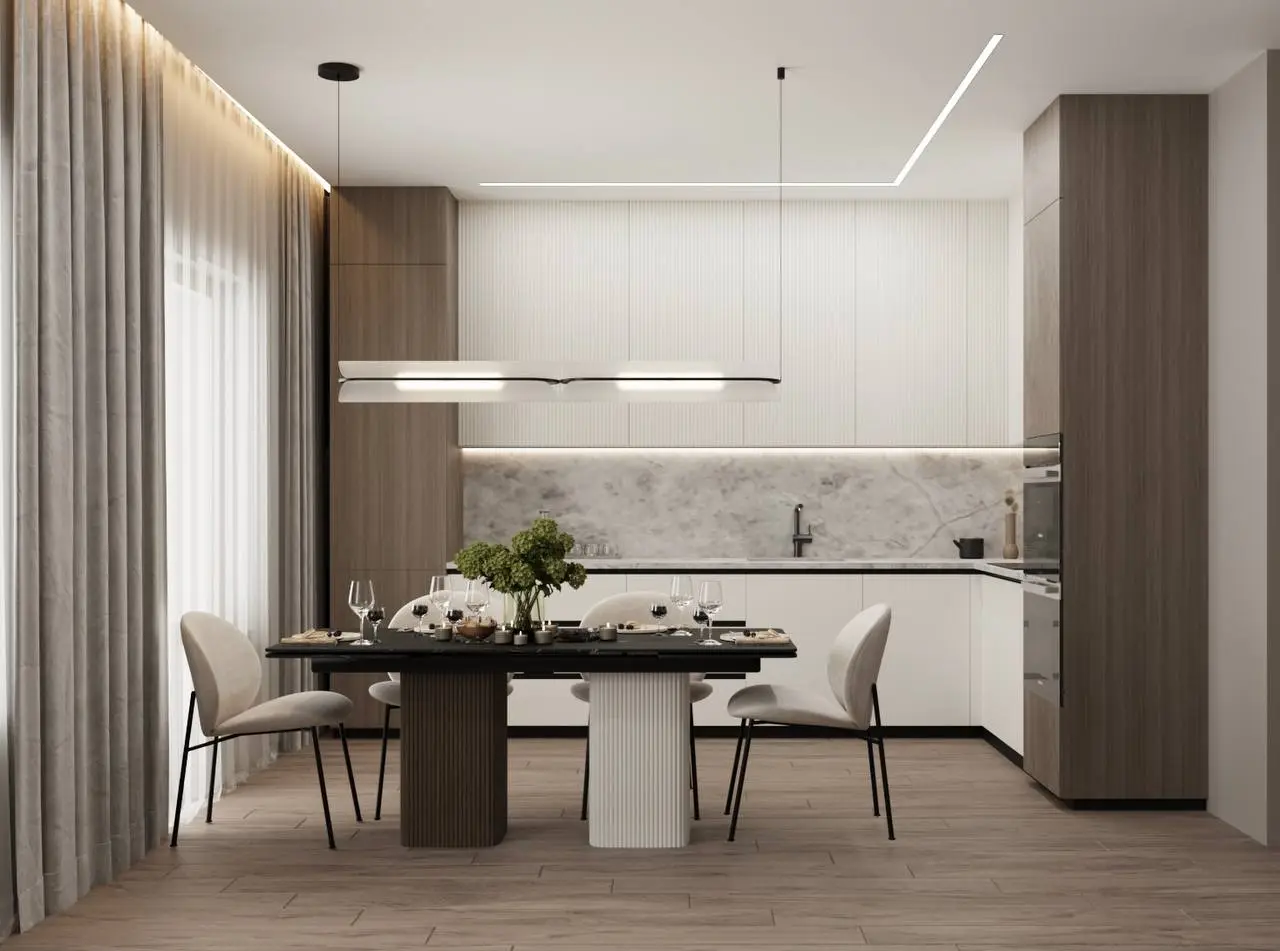 Дизайн-проект большой кухни-гостиной