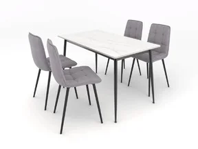 Комплект Стол Вико_Rival + 4 стула Медисон_Rival Комплект Стол Вико_Rival + 4 стула Медисон_Rival