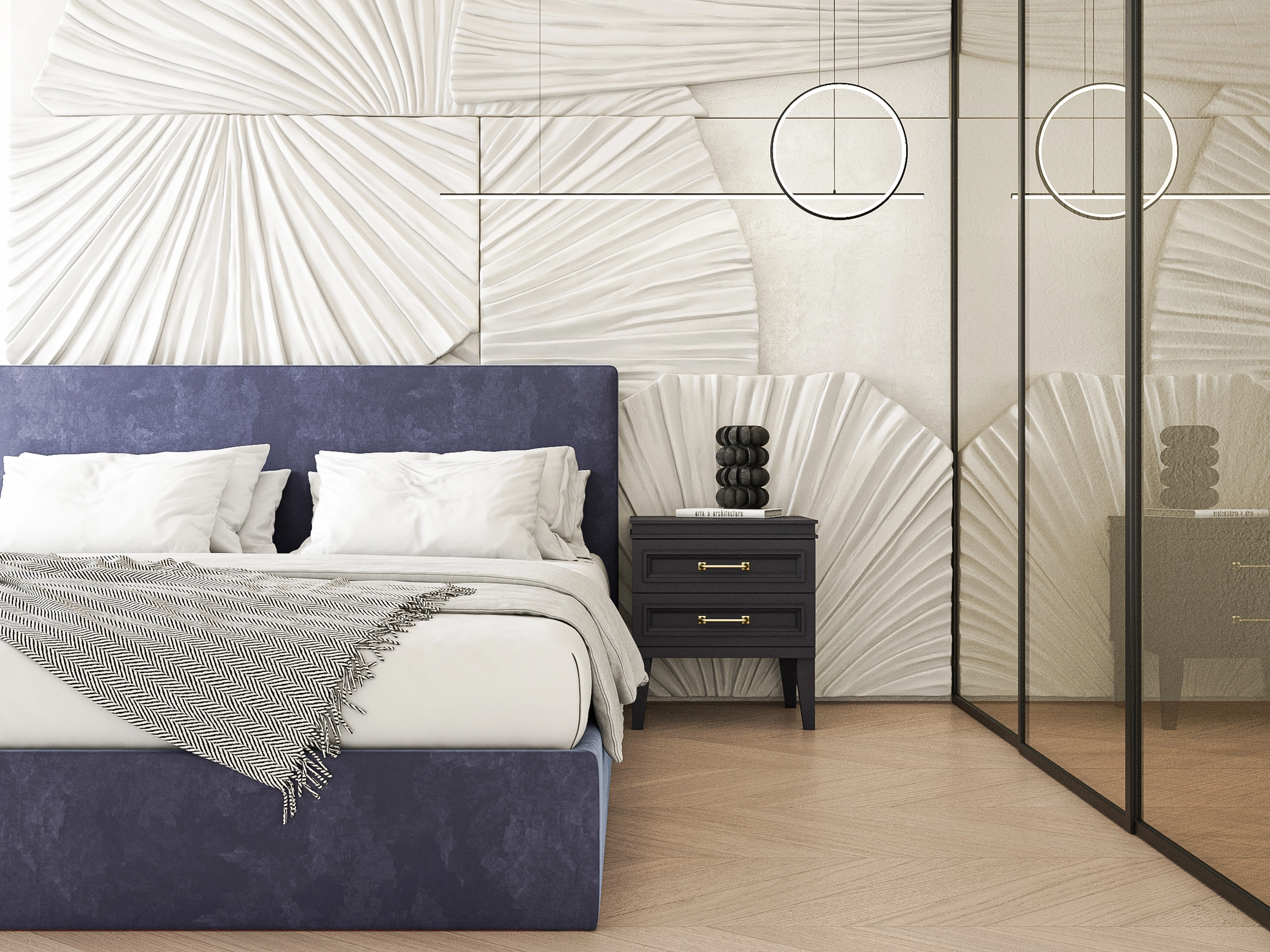 Дизайн-проект спальни со встроенной мебелью