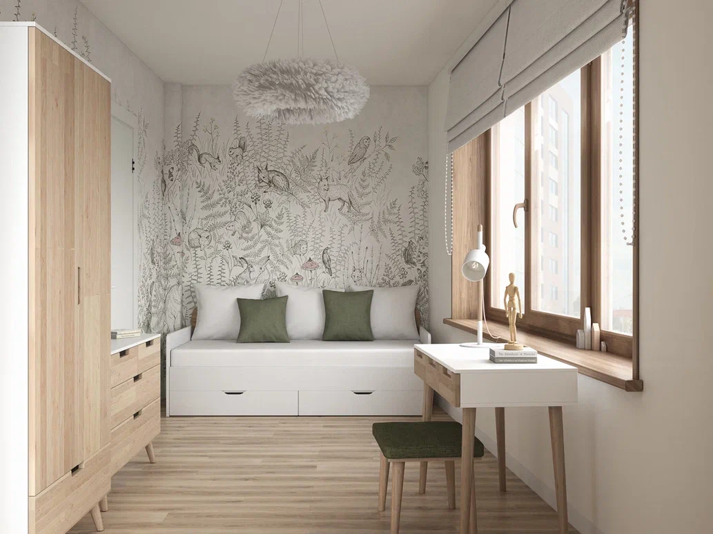 Дизайн-проект детской с кроватью