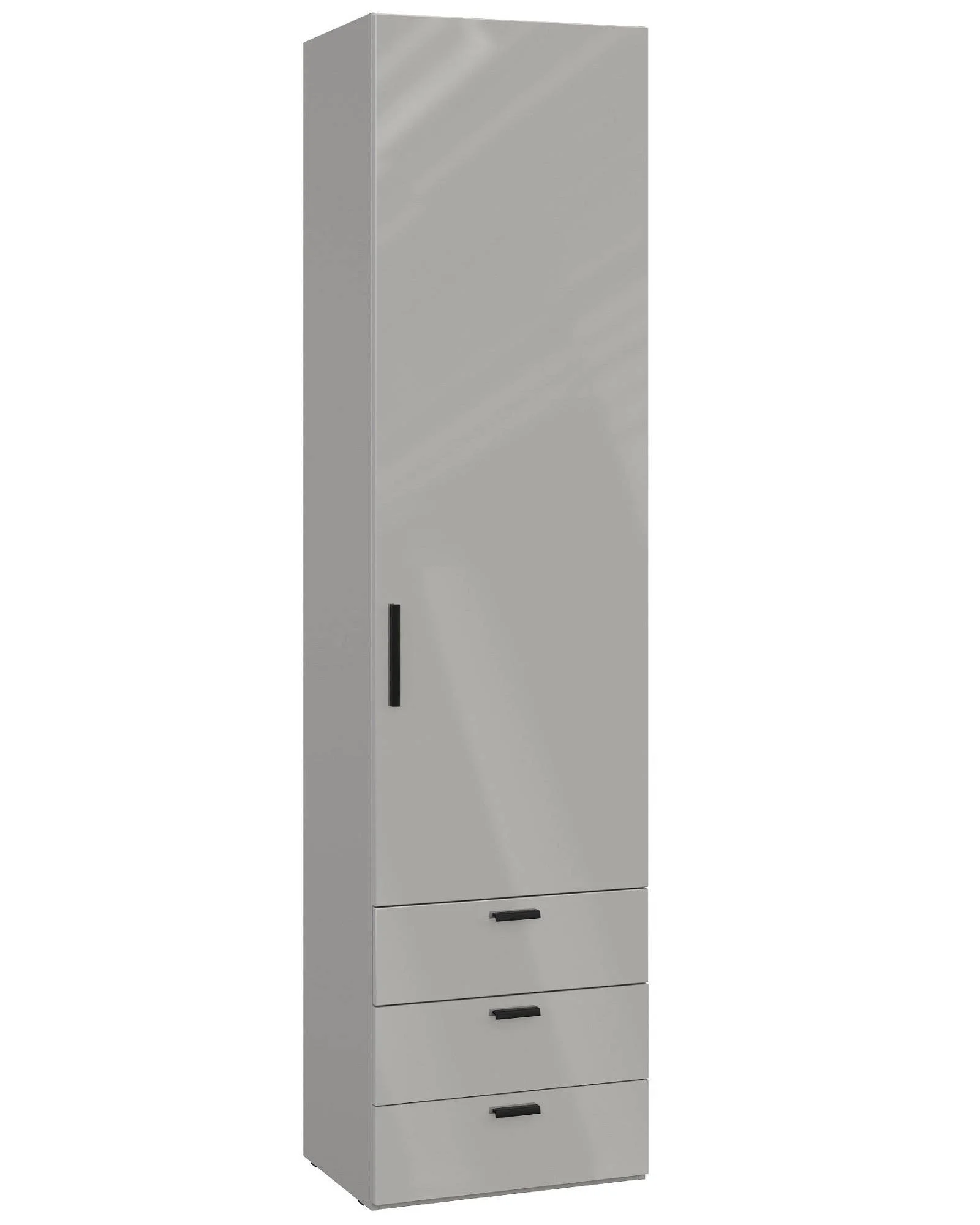 Шкаф 1дв., 3ящ., выдв.штанга гл.400, дл.594, Chelsea серая 
