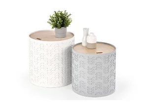 Комплект журнальных столов HALMAR ALBA (Белый/Серый) Комплект журнальных столов HALMAR ALBA (Белый/Серый)