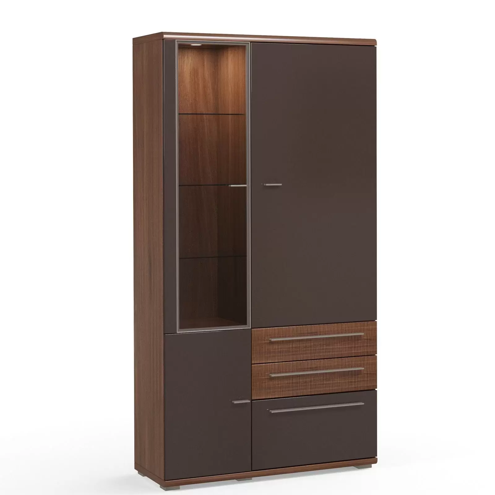 Шкаф Savona Вяз Salerno темный Black Brown, высокий глянец AS2408.0