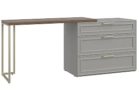 Комод Montreal серый 3ящ. дл.888 со столом E1C слева Комод Montreal серый 3ящ. дл.888 со столом E1C слева