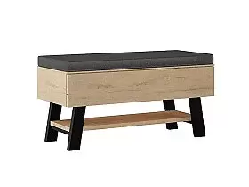 Банкетка двухместная МГ-910.02, Дуб бунратти+черный Банкетка двухместная МГ-910.02, Дуб бунратти+черный