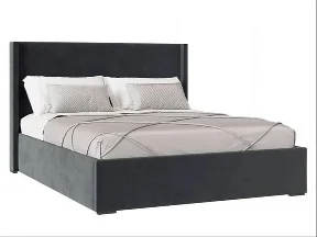 Кровать двойная мягкая Орландо ОР-811.26, Cерый уголь/Avelina 9852 Кровать двойная мягкая Орландо ОР-811.26, Cерый уголь/Avelina 9852