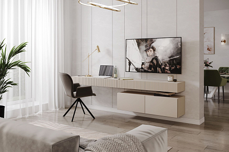 Тумба Дольче ДЛ-343.02, Кашемир серый+Бархат Фрапучино Тумба Дольче ДЛ-343.02, Кашемир серый+Бархат Фрапучино