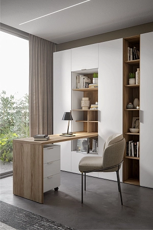 Стол SOHO белая письменный левый со стеллажом G7E Стол SOHO белая письменный левый со стеллажом G7E