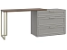 Комод Montreal серый 3ящ. дл.888 со столом E1C слева Комод Montreal серый 3ящ. дл.888 со столом E1C слева