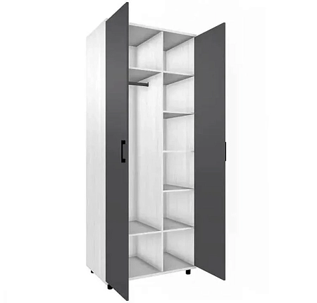 Шкаф Грейс многоцелевой 900 Снежный Ясень - Антрацит Матовый Шкаф Грейс многоцелевой 900 Снежный Ясень - Антрацит Матовый