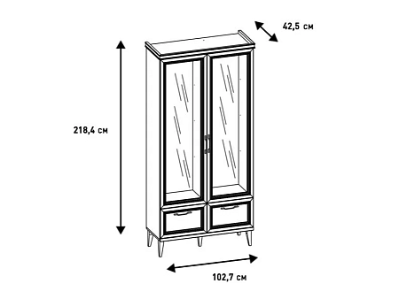 Шкаф Орландо ОР-294.23, Ярко-серый Шкаф Орландо ОР-294.23, Ярко-серый