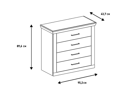 Комод Магнум МГ-101.22, Блан-шене+Дуб бунратти Комод Магнум МГ-101.22, Блан-шене+Дуб бунратти