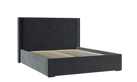 Кровать двойная мягкая Орландо ОР-810.26, Cерый уголь/Avelina 9852 Кровать двойная мягкая Орландо ОР-810.26, Cерый уголь/Avelina 9852