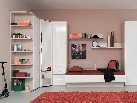 Шкаф Elegante, Вяз светлый/Белый глянец Шкаф Elegante, Вяз светлый/Белый глянец