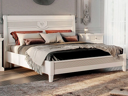 Кровать Изотта ИТ-820.26 двойная, Белый премиум ST24 (древесные поры) Кровать Изотта ИТ-820.26 двойная, Белый премиум ST24 (древесные поры)