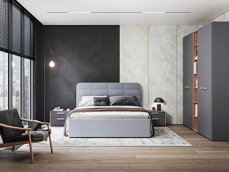 Кровать PRACTIC 160*200 Velutto 52 с ящиком Кровать PRACTIC 160*200 Velutto 52 с ящиком