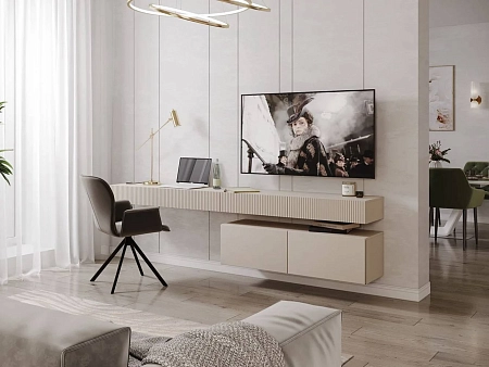 Тумба Дольче ДЛ-323.02, Кашемир серый+Бархат Фрапучино Тумба Дольче ДЛ-323.02, Кашемир серый+Бархат Фрапучино