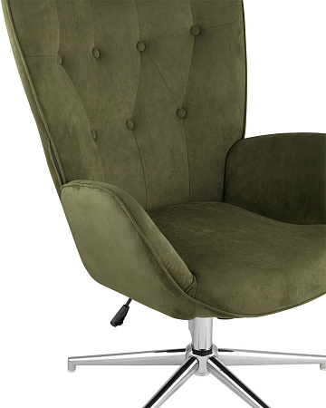 Кресло Филадельфия черная ножка велюр серо-зеленый Кресло Филадельфия черная ножка велюр серо-зеленый