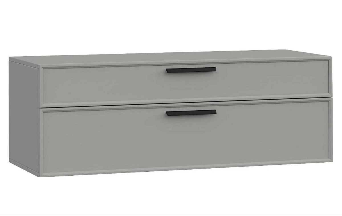 Тумба ТВА Rimini серая навесная 2ящ. дл.1188 Тумба ТВА Rimini серая навесная 2ящ. дл.1188