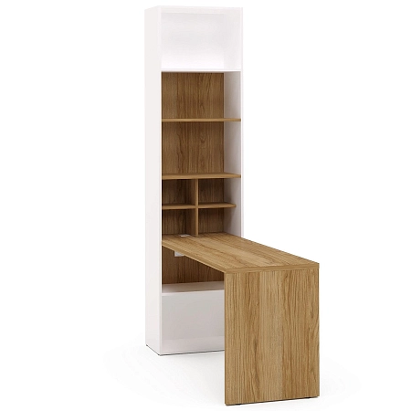 Стол SOHO белая письменный левый со стеллажом G7E Стол SOHO белая письменный левый со стеллажом G7E