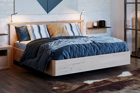 Кровать двойная(1800*2000) Магнум МГ-800.28(Н), Дуб Бунратти Кровать двойная(1800*2000) Магнум МГ-800.28(Н), Дуб Бунратти