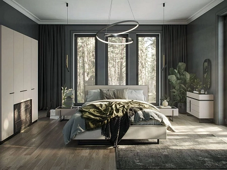 Тумба прикроватная Милагро МИ-102.11, Д1, Кашемир серый+Камень Пьетра+Черный графит Тумба прикроватная Милагро МИ-102.11, Д1, Кашемир серый+Камень Пьетра+Черный графит