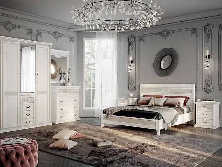 Кровать Изотта ИТ-820.26 двойная, Белый премиум ST24 (древесные поры) Кровать Изотта ИТ-820.26 двойная, Белый премиум ST24 (древесные поры)