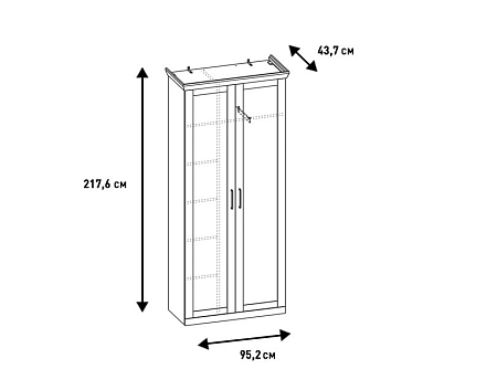 Шкаф Магнум МГ-204.01 для одежды, Дуб Бунратти Шкаф Магнум МГ-204.01 для одежды, Дуб Бунратти