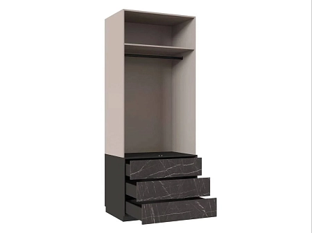 Шкаф 2 дв., Милагро МИ-201.04, Кашемир серый+Камень Пьетра+Черный графит Шкаф 2 дв., Милагро МИ-201.04, Кашемир серый+Камень Пьетра+Черный графит