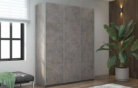 Шкаф с полками 3 дв TM-L LUX 2100х2300х570 , Бетон Шкаф с полками 3 дв TM-L LUX 2100х2300х570 , Бетон