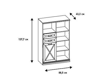 Шкаф Кантри КА-266.05 Д1, Блан-Шене Шкаф Кантри КА-266.05 Д1, Блан-Шене