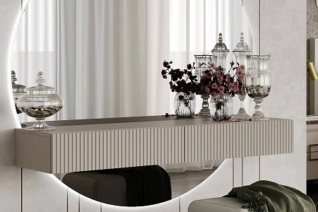 Тумба Дольче ДЛ-323.02, Кашемир серый+Бархат Фрапучино Тумба Дольче ДЛ-323.02, Кашемир серый+Бархат Фрапучино